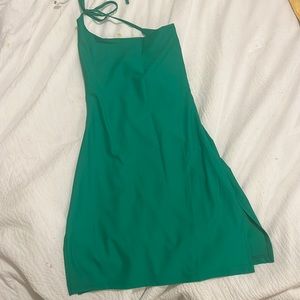 Green stretchy backless dress. WORN ONCE!!